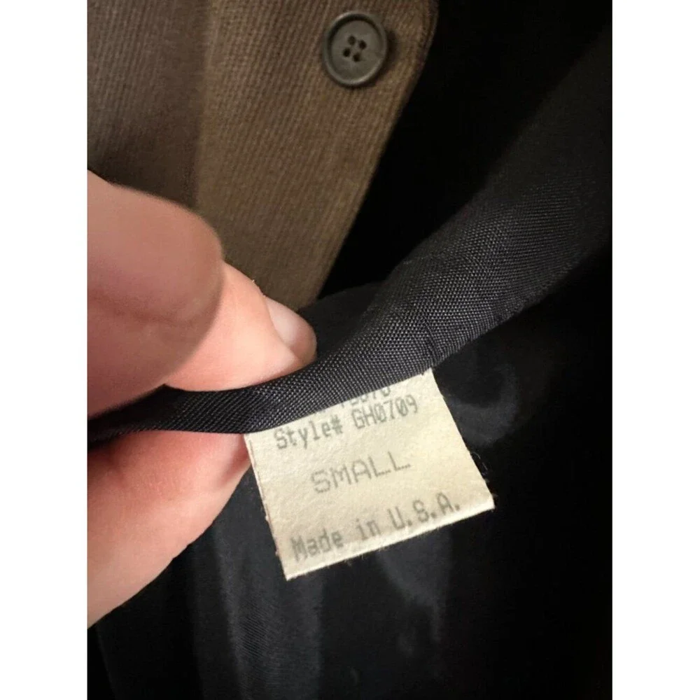 Vintage G.H.Q. 100% Wool Ribbed Blazer Men’s S Brown Made USA Old Money